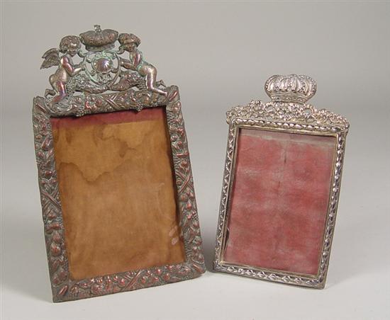 Appraisal: Pair of Regency Style Silverplate Frames Circa One rustic frame