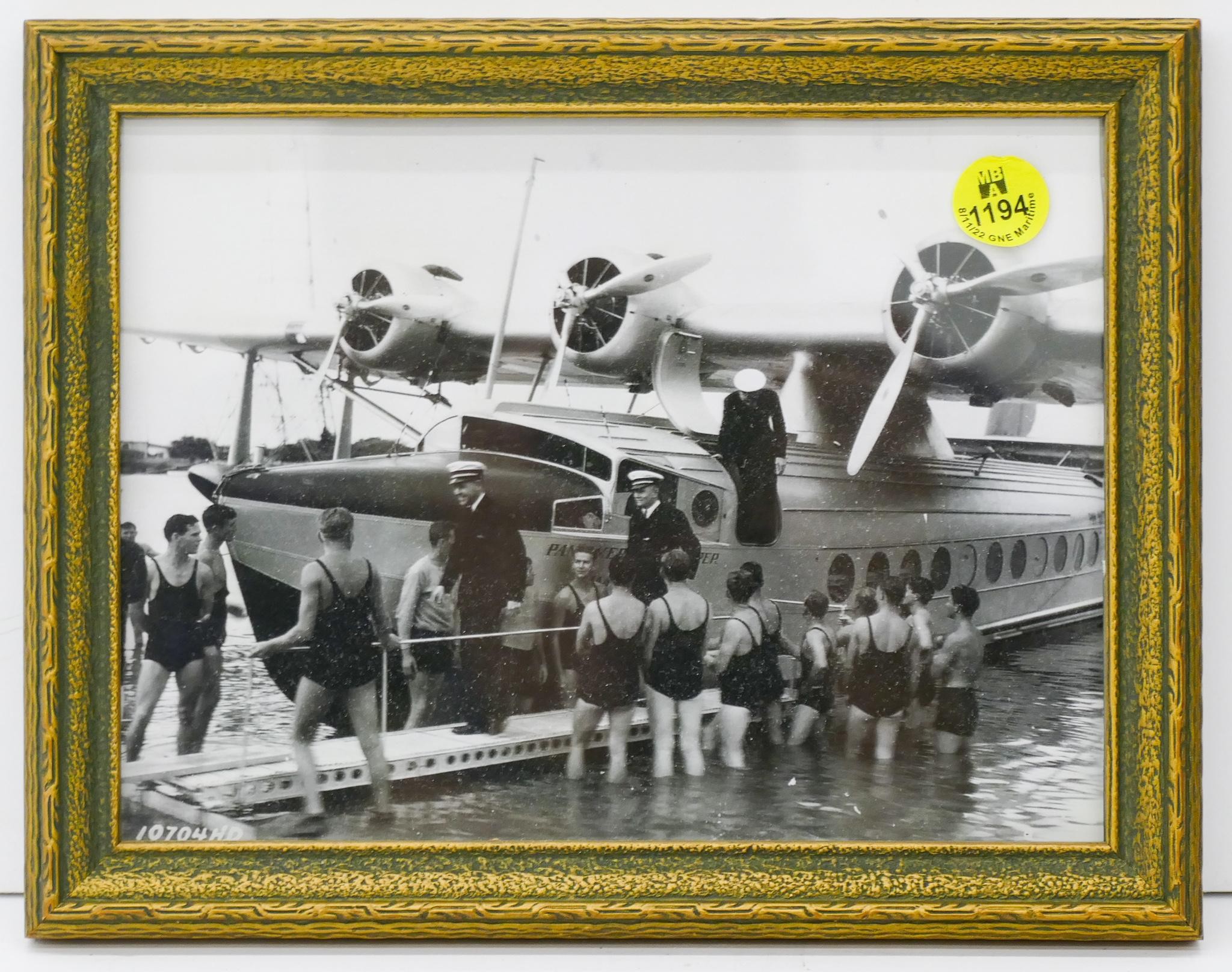 Appraisal: Reproduction of Vintage Pan American Clipper Photograph Framed ''x ''