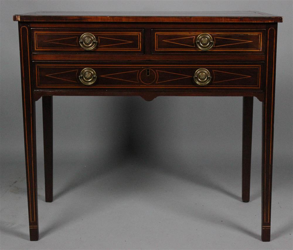 Appraisal: GEORGE III INLAID MAHOGANY BUTLER'S TABLE - h w d