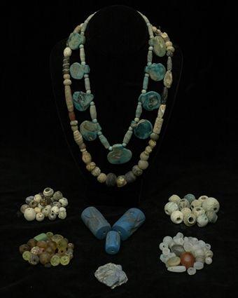 Appraisal: Assorted Persian Hardstone and Glass Beads Together with various necklaces