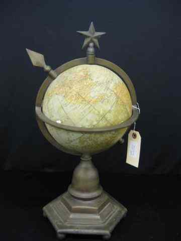 Appraisal: th Century Globe on Bronze Stand hard to find ''