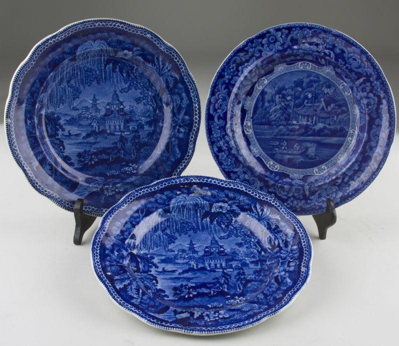 Appraisal: Group of Three Historical Staffordshire Plates first quarter th c