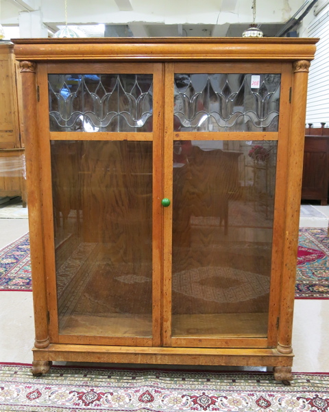 Appraisal: LATE VICTORIAN OAK CABINET BOOKCASE American c the interior divided