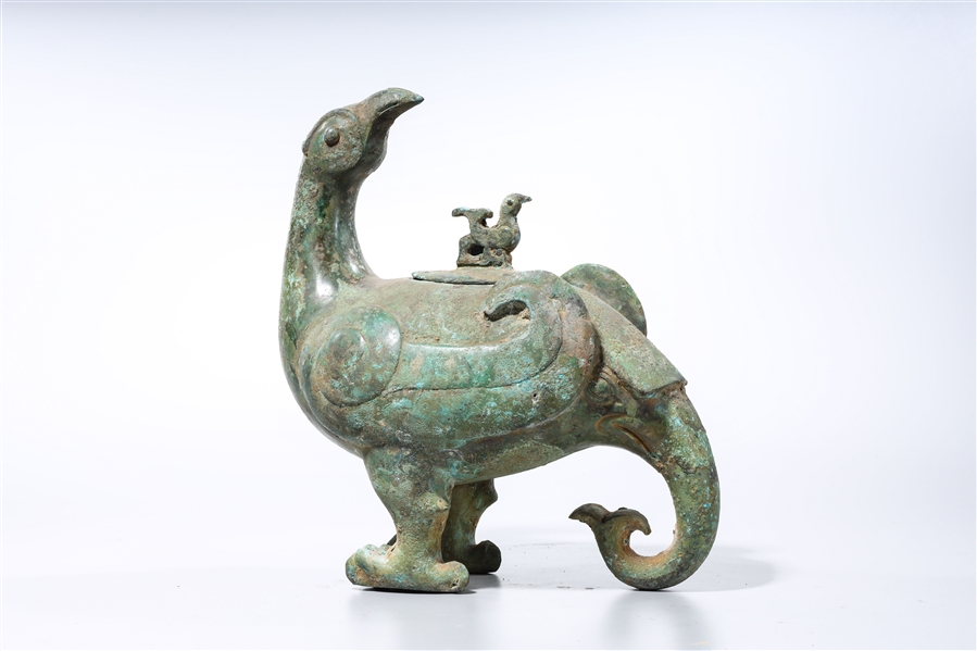 Appraisal: Chinese archaistic bronze 'phoenix' censer x x approx