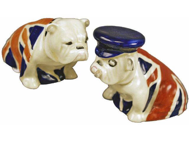 Appraisal: Superb pair of Royal Doulton bulldog figurines showing early back