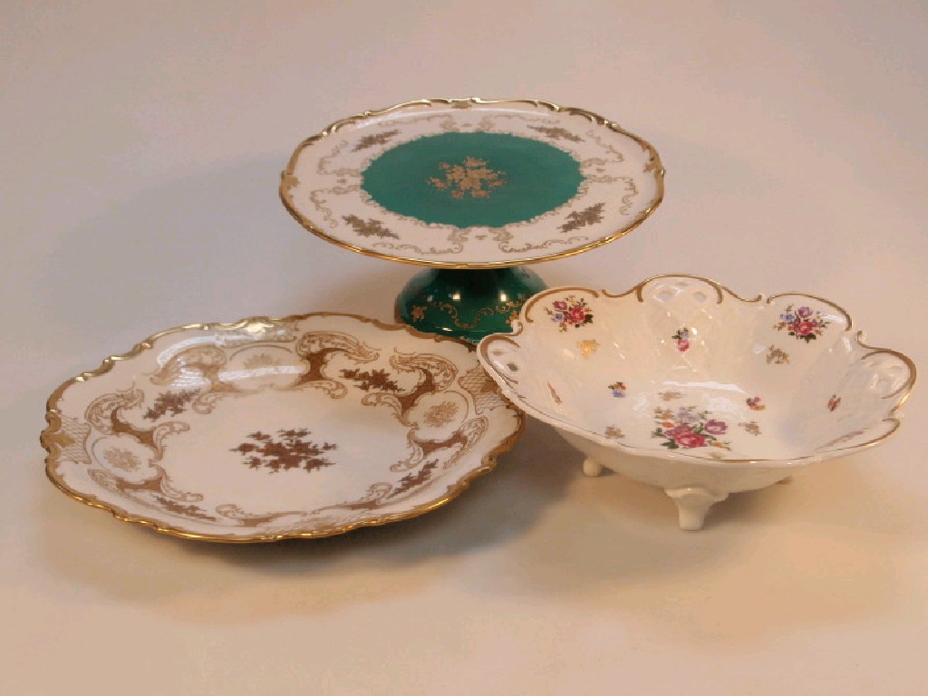 Appraisal: A continental porcelain circular stand matching dish and Meissen style