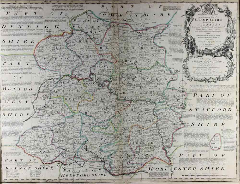 Appraisal: EMAN BOWEN BRITISH TH CENTURY AN ACCURATE MAP OF SHROPSHIRE