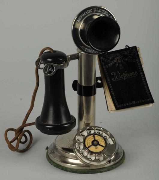 Appraisal: AE Dial Stick Telephone with A in Hook Circa nickeled