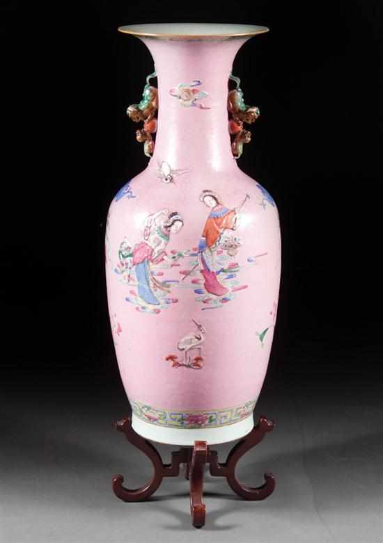 Appraisal: Chinese Export Famille Rose porcelain palace vase second half- th