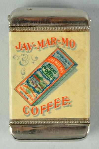 Appraisal: Jav-Mar-Mo Coffee Match Safe Description Nicely detailed image with full