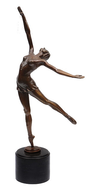 Appraisal: A CONTEMPORARY BRONZE SCULPTURE IN THE FORM OF A BALLET