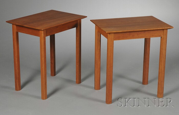 Appraisal: Pair of Charles Webb End Tables Cherry United States fourth