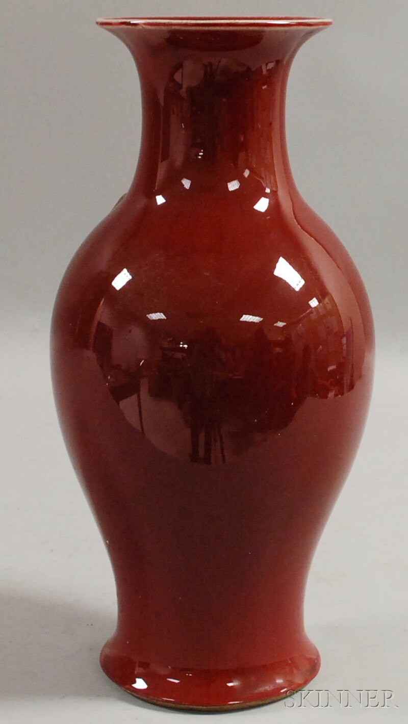 Appraisal: Chinese Sang de Boeuf Glazed Porcelain Vase ht in