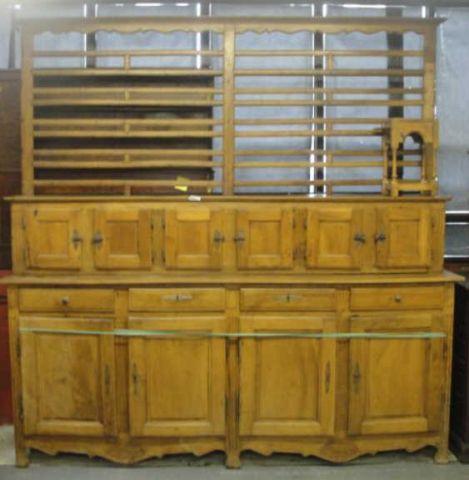 Appraisal: Large French th Cent Server Cabinet with Plate Rack From