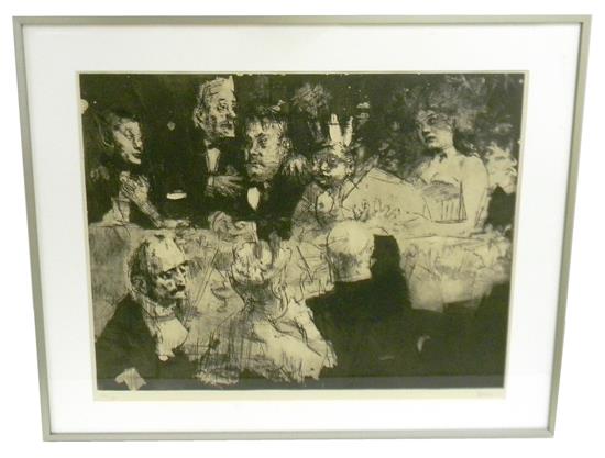 Appraisal: Jack Levine American - Election Night ed etching aquatint drypoint