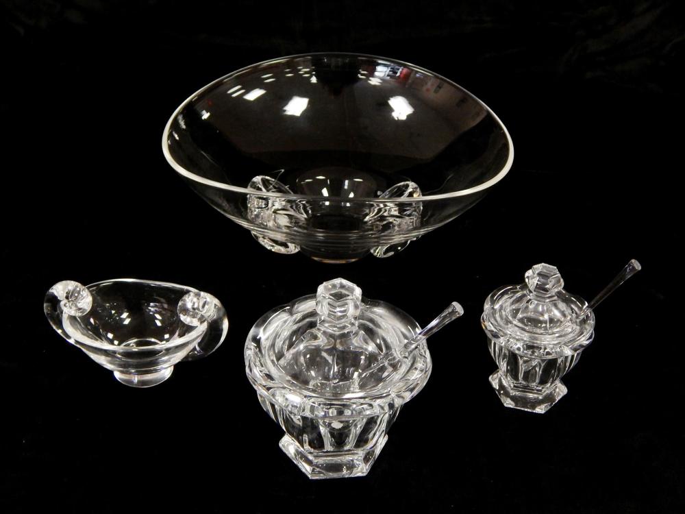 Appraisal: GLASS Baccarat and Steuben crystal four pieces all marked on