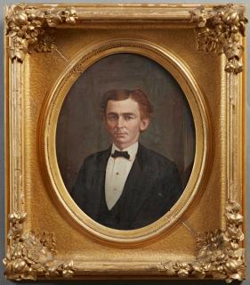 Appraisal: American School Portrait of a Gentleman in a Bla American