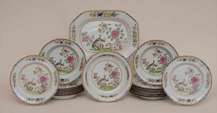 Appraisal: SPODE IRONSTONE DINNERWARE Comprising a in octagonal platter a in