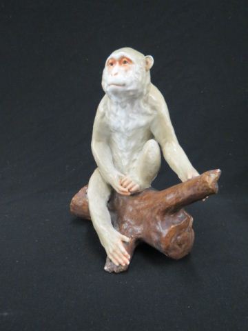 Appraisal: Fine Porcelain Figurine of a Monkey seated on a log