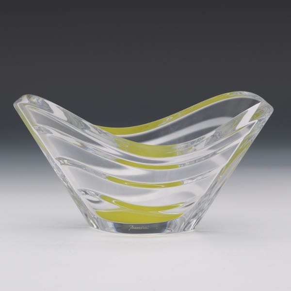 Appraisal: BACCARAT WAVE VASE x x Baccarat wave vase with lime