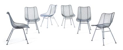 Appraisal: Six wirework outdoor dining chairs russell woodard for woodard and