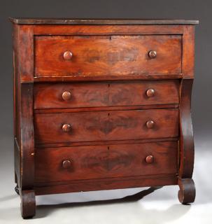 Appraisal: American Late Classical Carved Mahogany Chest t American Late Classical