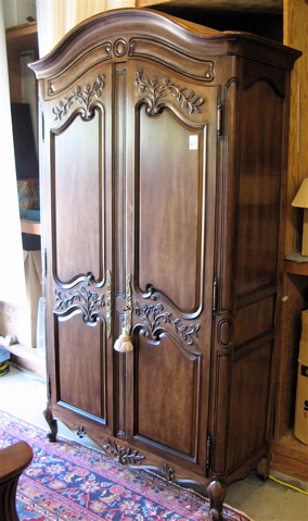 Appraisal: LOUIS XV STYLE DOUBLE-DOOR ARMOIRE White Furniture Co the two