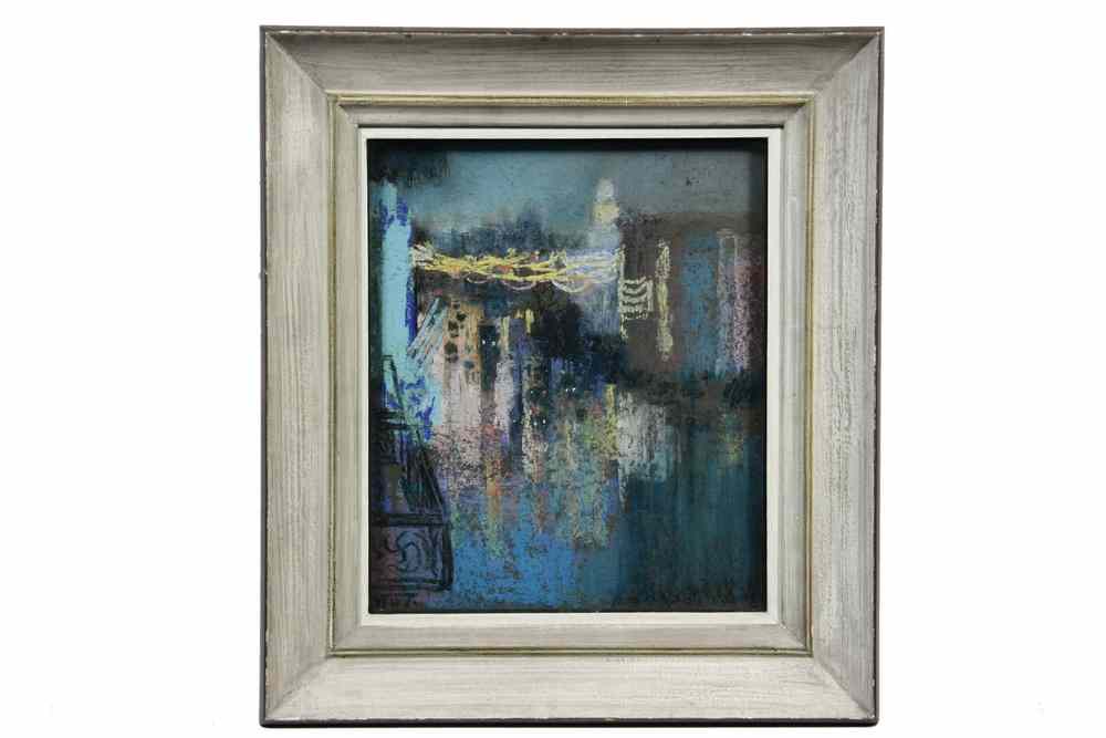 Appraisal: PASTEL - 'Illuminations Wet Night London' unsigned ca in grey