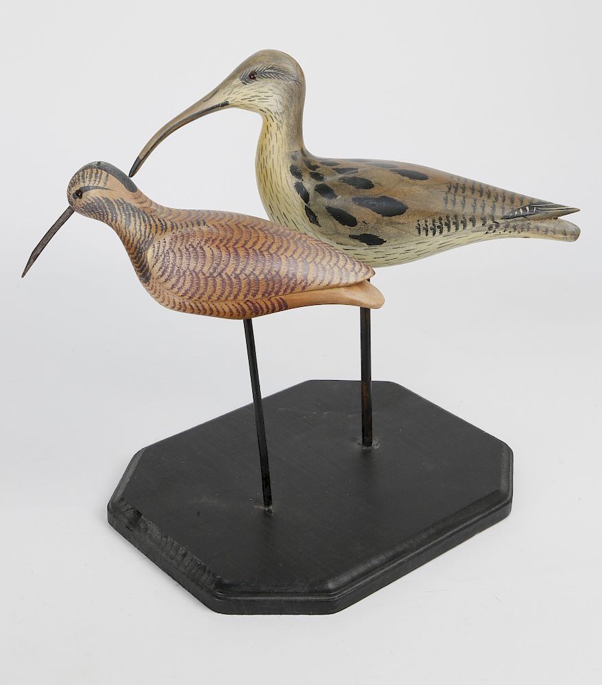 Appraisal: Two Vintage Carved and Painted Shorebird Decoys Exclusive on Bidsquare