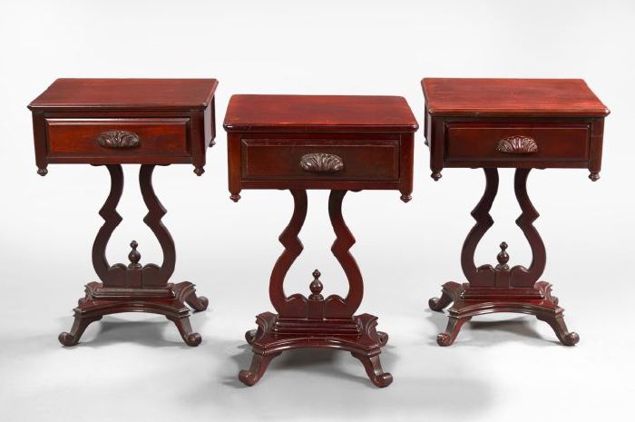 Appraisal: Suite of Three American Mahogany End Tables early th century