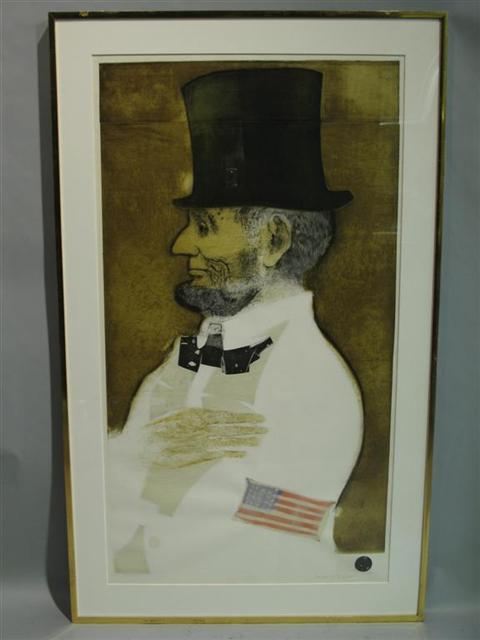 Appraisal: MAURICIO LASANSKY ARGENTINIAN AMERICAN - LINCOLN Etching on paper x