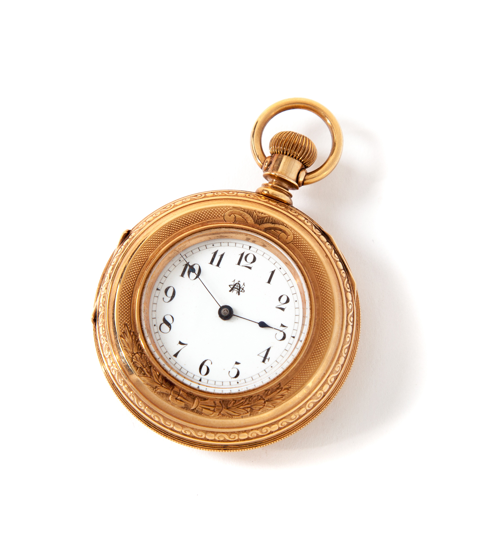 Appraisal: WALTHAM DEMI-HUNTING CASE POCKET WATCH American ca karat yellow gold