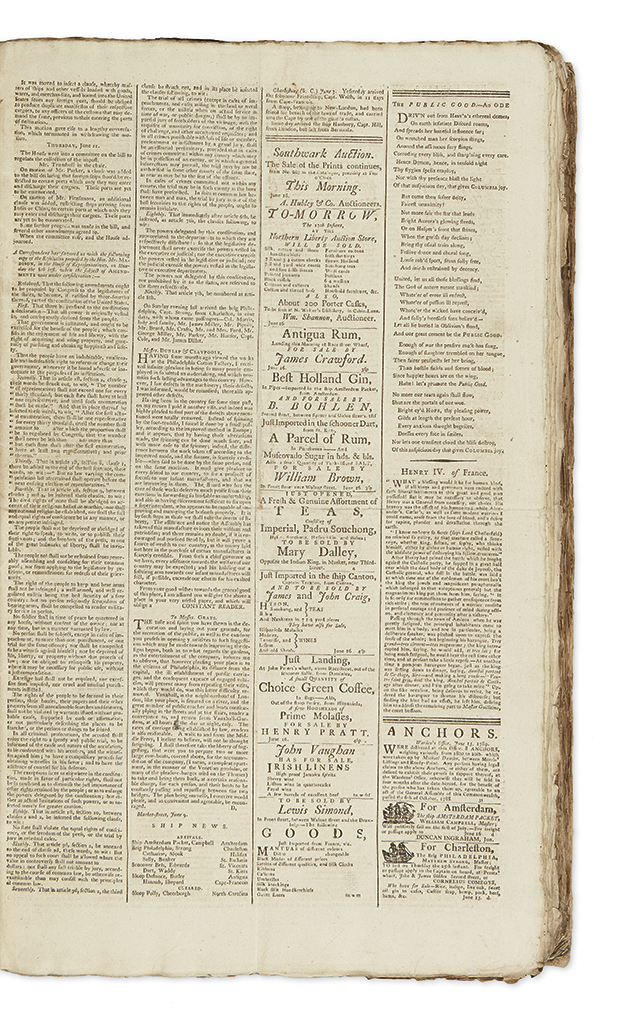 Appraisal: EARLY REPORTS OF THE BILL OF RIGHTS AND WASHINGTON INAUGURATION