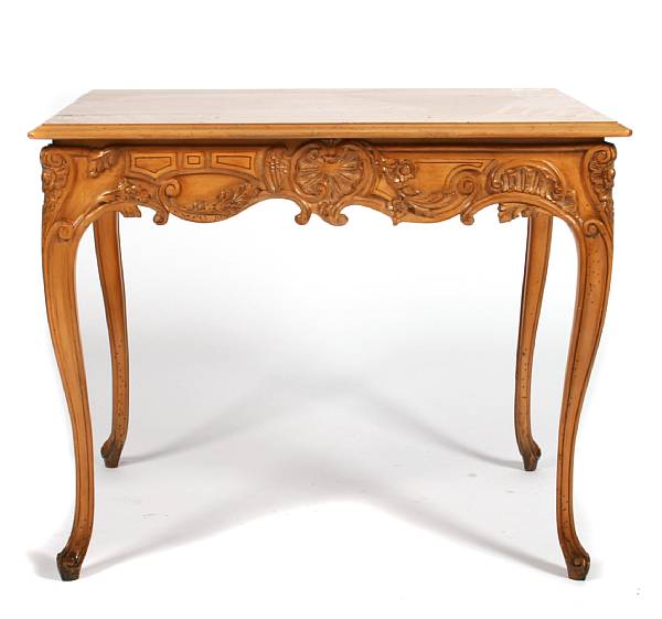 Appraisal: A pair of Louis XV style mixed wood center tables