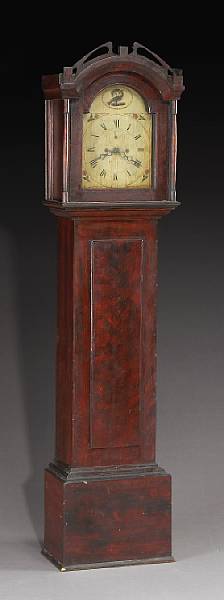 Appraisal: A Federal grain painted tall case clock Connecticut first quarter