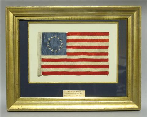 Appraisal: PARADE FLAG ATTRIBUTED TO KIN OF BETSY ROSS Parade flag