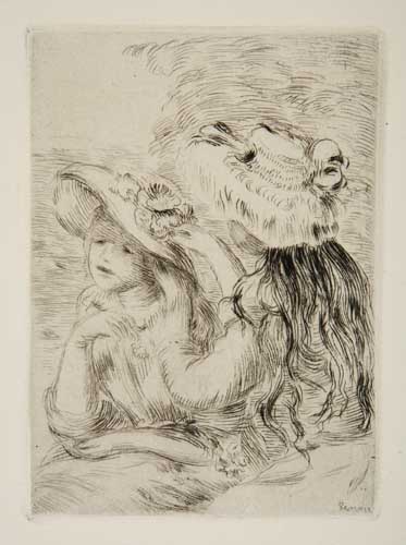 Appraisal: PIERRE-AUGUSTE RENOIR Le Chapeau pingl re planche Etching on cream