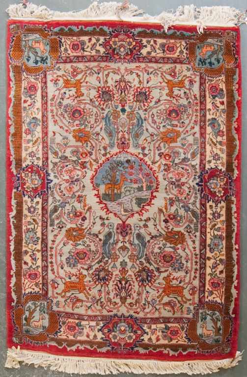 Appraisal: Unusual Bijar rug Iran circa x Estimate - Excellent condition