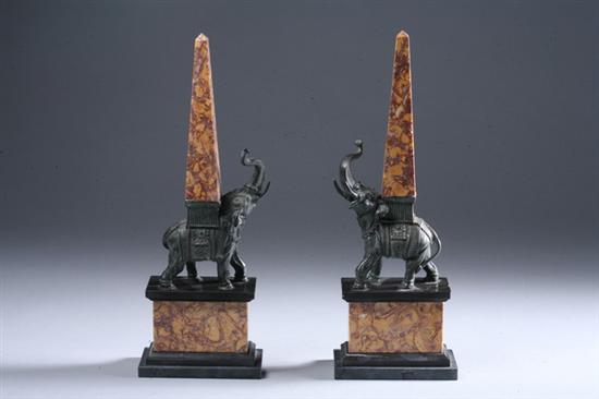 Appraisal: PAIR CONTINENTAL MARBLE AND BRONZE FIGURAL GROUPS th century Modelled