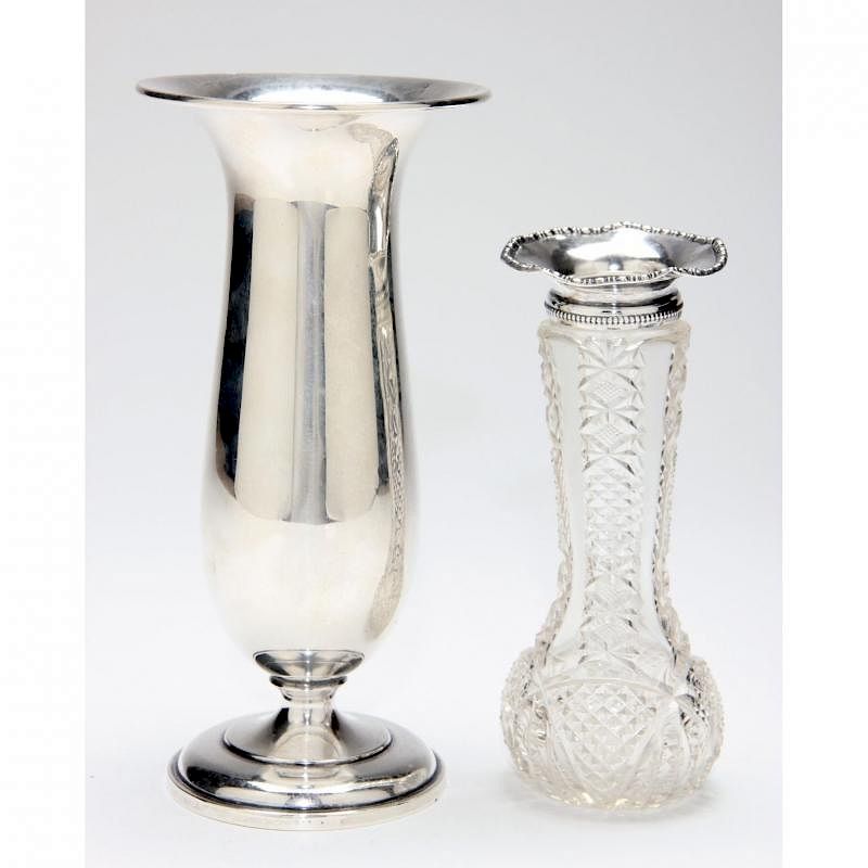 Appraisal: Two Sterling Silver Vases the first by Wallace in troy