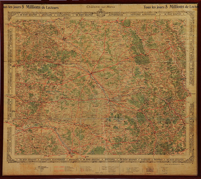 Appraisal: AN EARLY TH CENTURY DE DION-BOUTON ADVERTISING MAP which centres