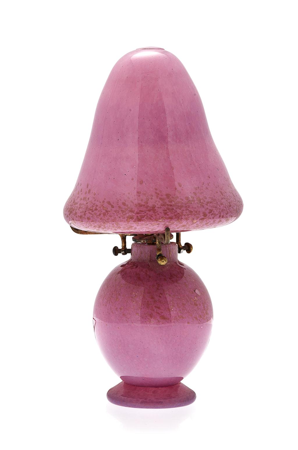 Appraisal: YSART BROTHERS GLASS PERTH 'VASART' PINK GLASS TABLE LAMP CIRCA