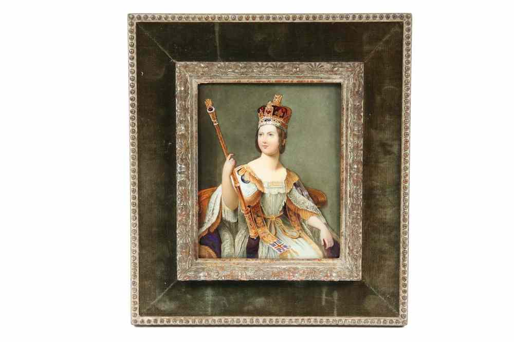 Appraisal: ROYAL COMMEMORATIVE PORTRAIT - Enamel on Porcelain Miniature Portrait Plaque