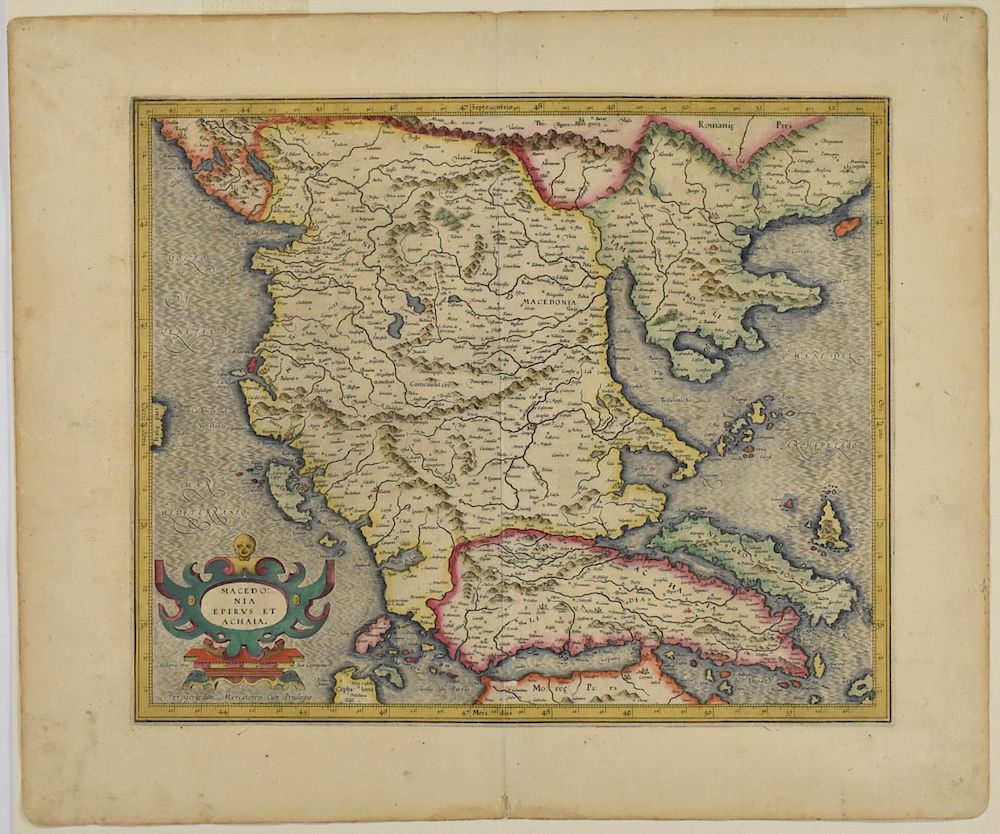 Appraisal: Gerardus Mercator Map of Macedonia ca Gerardus Mercator Macedonia Epirus