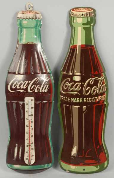 Appraisal: Lot of Tin Coca-Cola Items Description s Includes bottle cutout