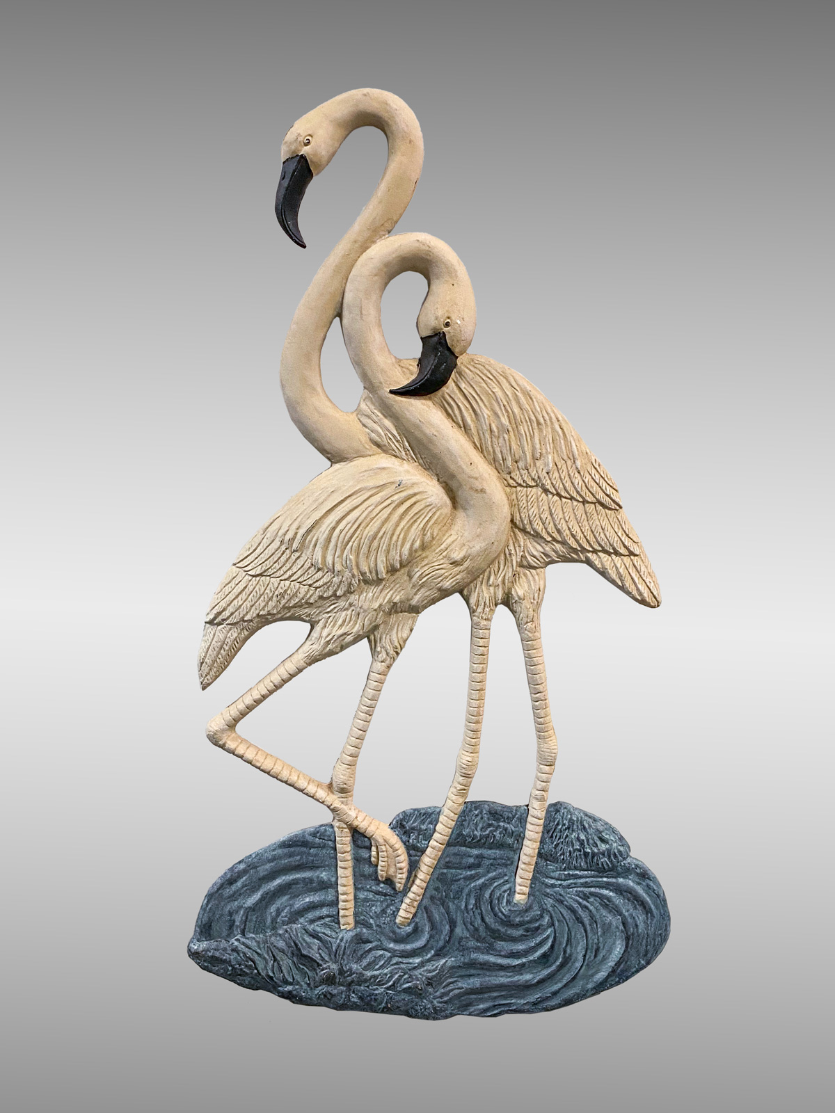 Appraisal: METAL FLAMINGO WALL ART Cast aluminum wall art in the