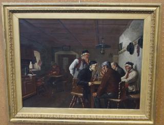 Appraisal: Hugo Kotschenreiter German - oil on canvas Tavern Interior signed