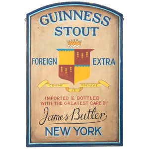 Appraisal: A Guinness Painted Wood Trade Sign for James Butler Late