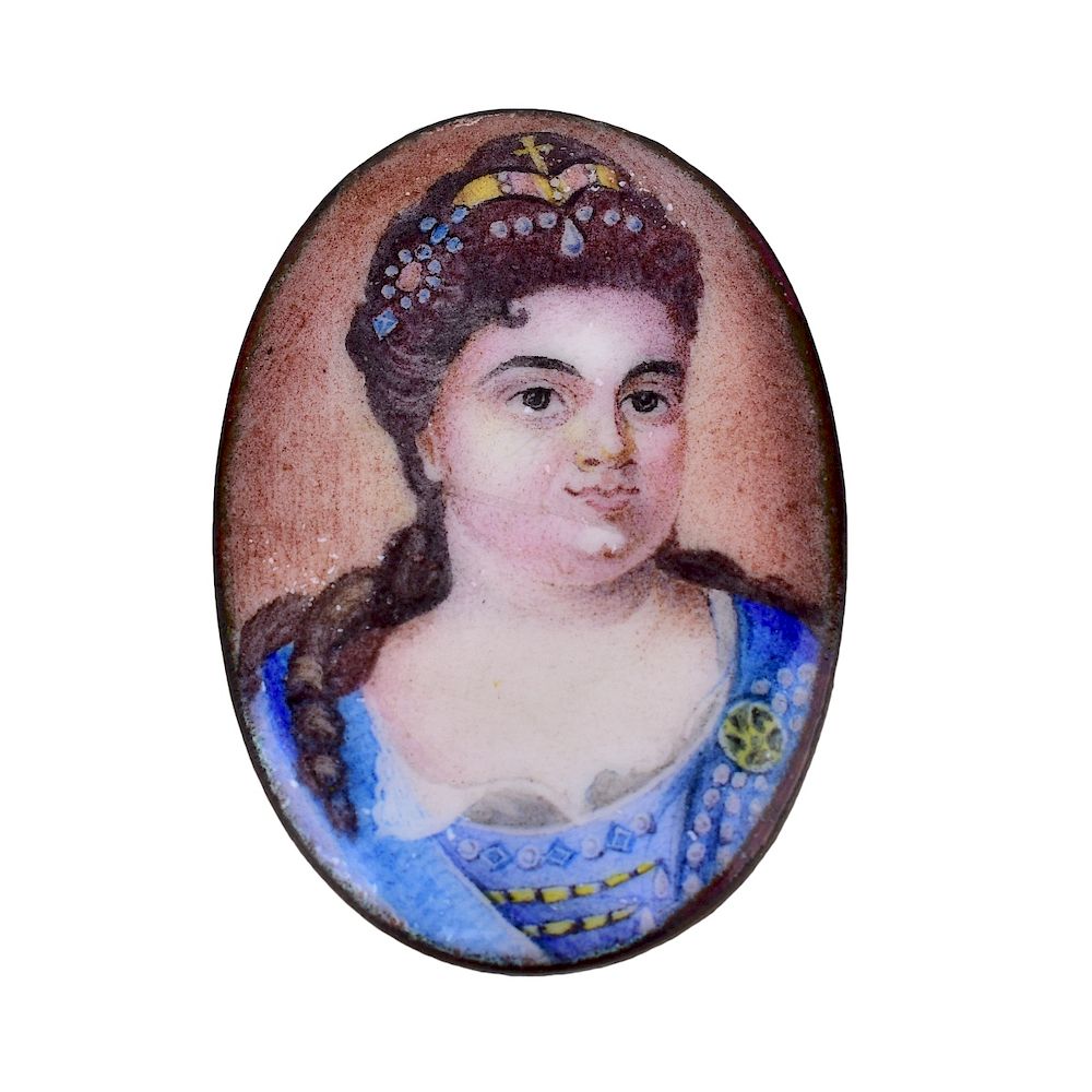 Appraisal: Russian Enamel Miniature of Catherine I th Century Russian Enamel