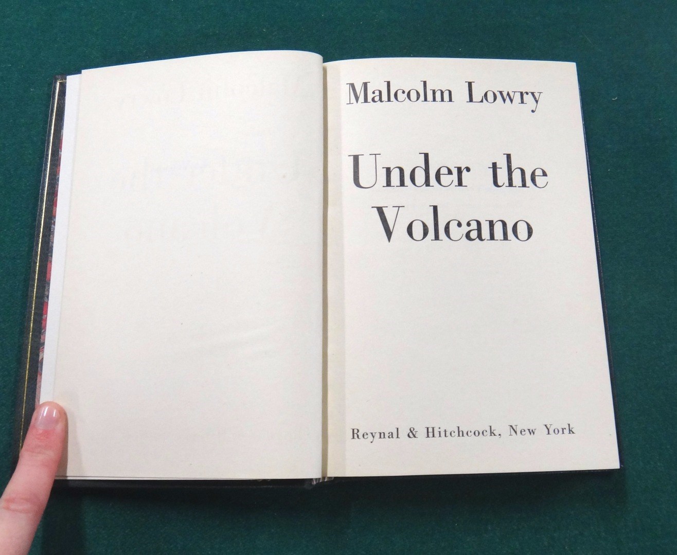 Appraisal: LOWRY M Under the Volcano First Edition late th cent